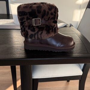 UGG Brown Leopard Print Boots